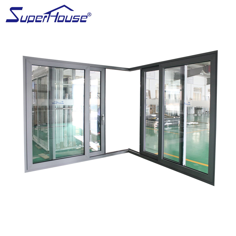 Modern Aluminum Alloy Sliding Door Screen Finished Surface Double Glazing Heat Insulated Corner Test Prototype