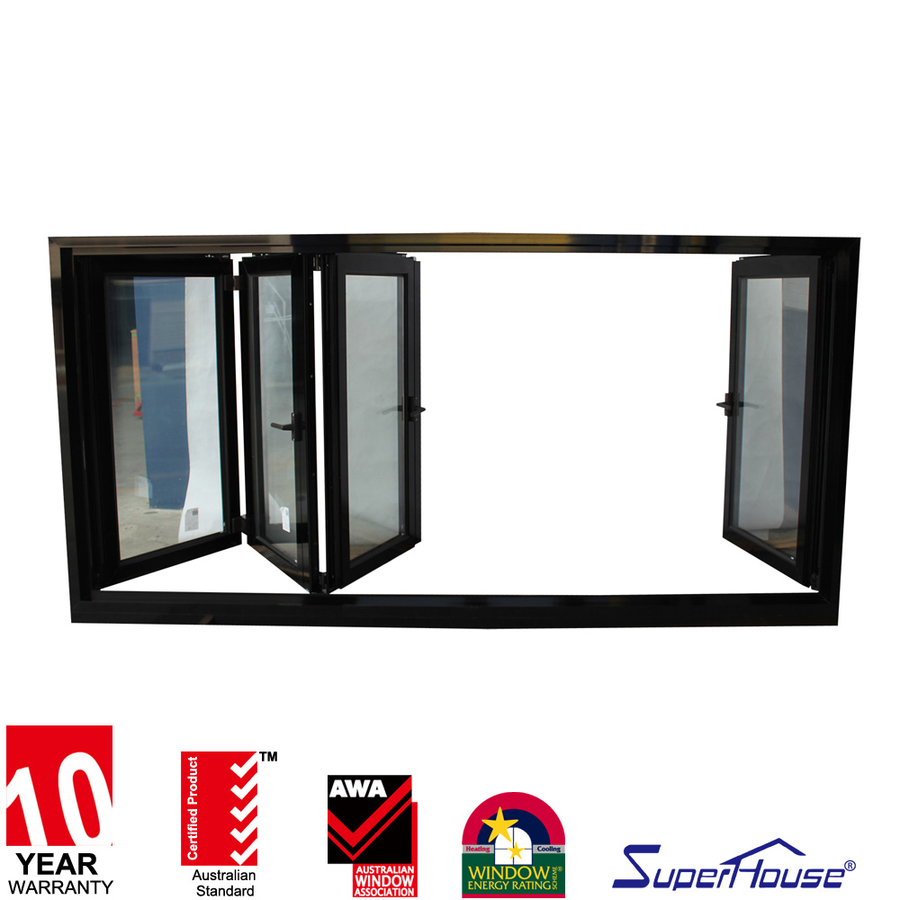 Premium Aluminum Alloy Folding Sliding Window Wall System for Balcony with Safety Tempered Glass and Multi Point Locking
