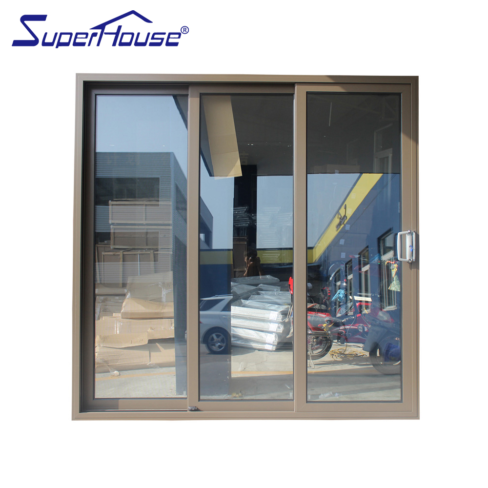 Superhouse Customized Aluminium Garden Sliding Door Double Tempered Glass Windows and Doors with Rail Sliding Door