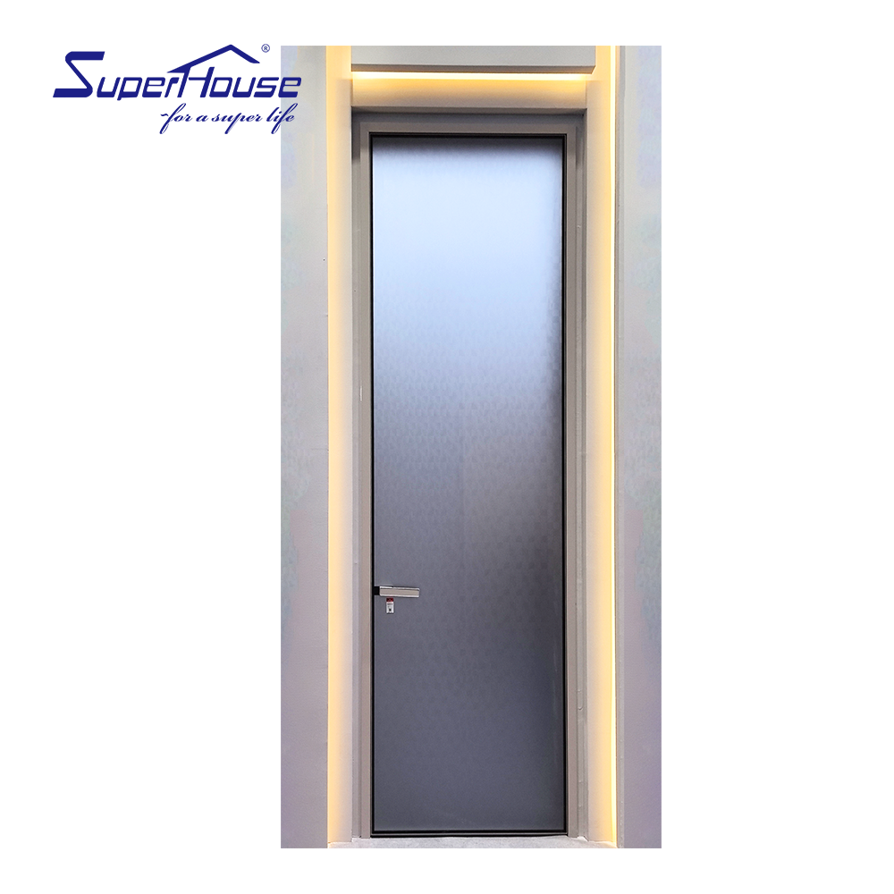 Customized Passive Aluminum Alloy Clear/frosted Tempered Glass Swing French-style Entrance Door