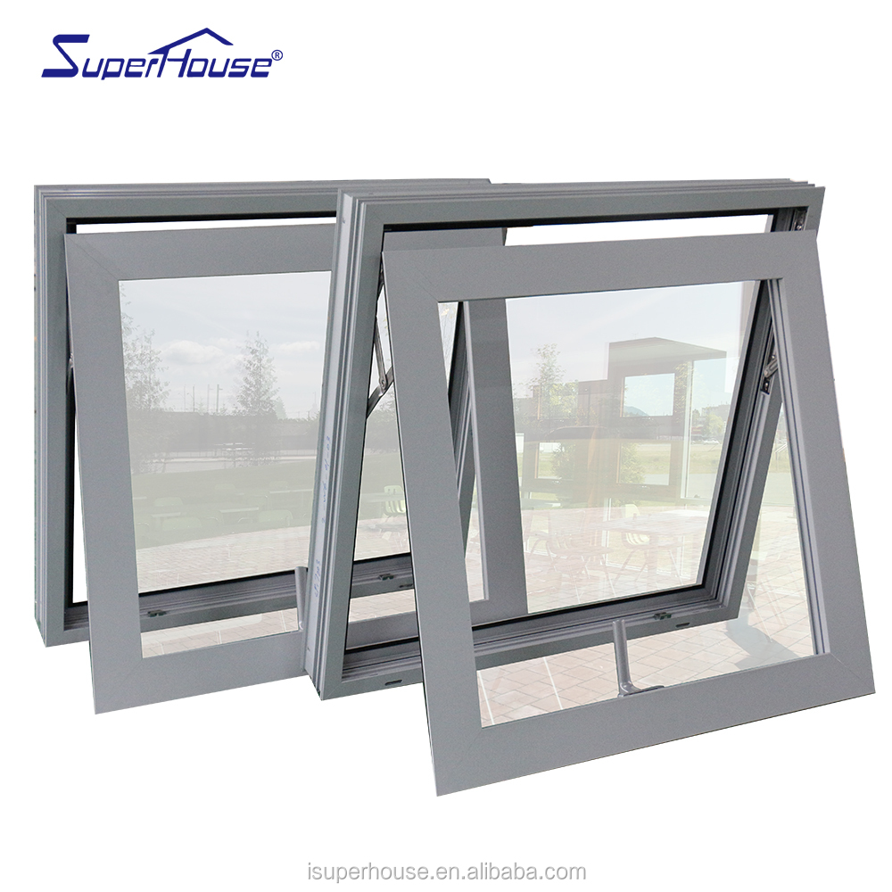 Premium Aluminum Awning Window  German Hardware Multi Point Lock Multi Layer Sealing 10 Year Warranty for Home Basement