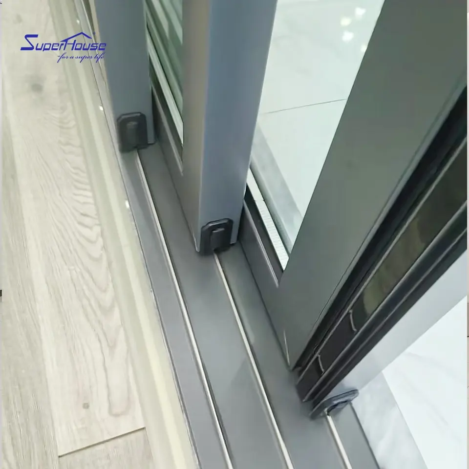 Canada USA  Meeting Room Thermal Insulated Double Glass Door Aluminium Lift Sliding  Door Chamber Door