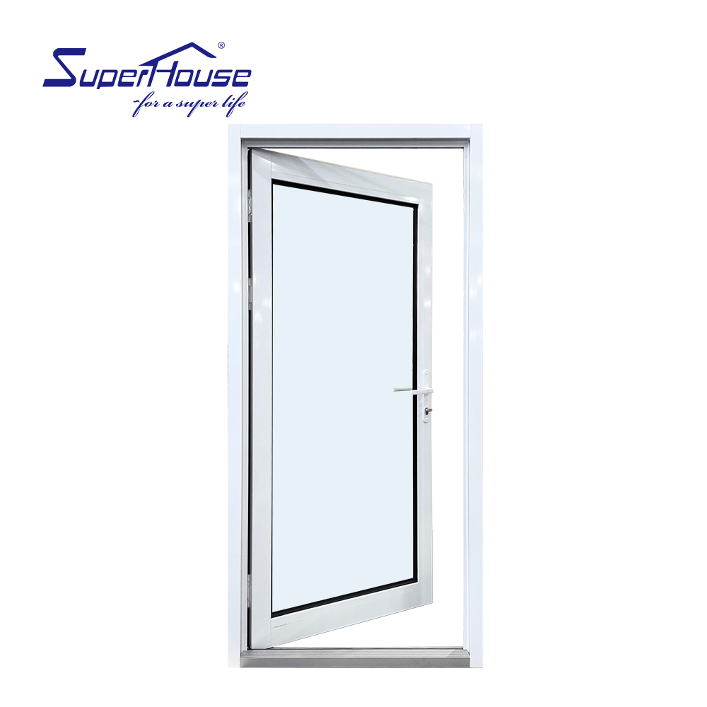 Customization Aluminum Thermal Break Clear/frosted Tempered Glass Swing French-style Entrance Back Side Door