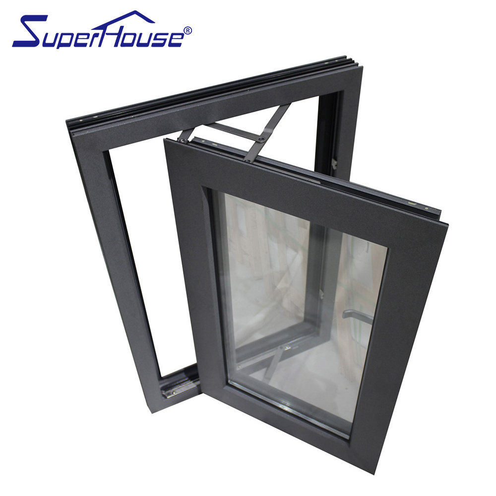 Passive House Aluminum Thermal Break Powder Coated White Color Gate Designs Fixed and Security Casement Windows