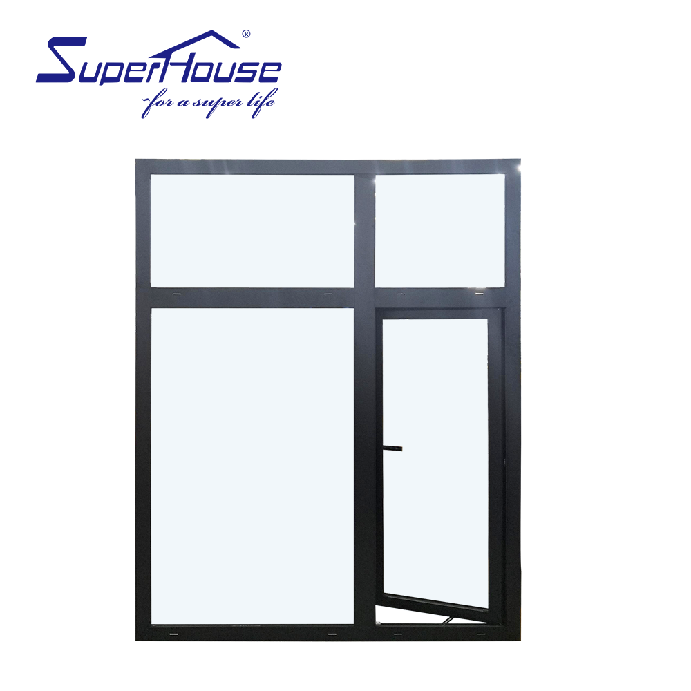 Superhouse Miami-Dade NOA Hurricane Impact Aluminum Casement Window,Double Glazed Windows Factory Custom for Residential Project
