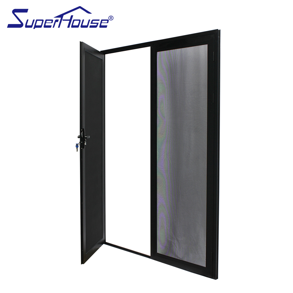 Manufacturer Double Aluminium Door Thermal Aluminum Kitchen Commercial Home Doors Modern Resistant Insulated Hinged Door