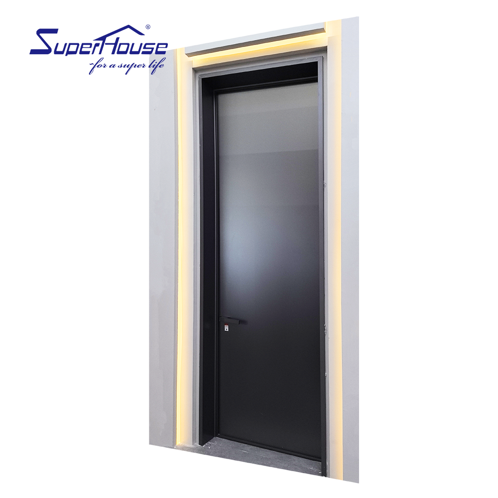 Customized Passive Aluminum Alloy Clear/frosted Tempered Glass Swing French-style Entrance Door