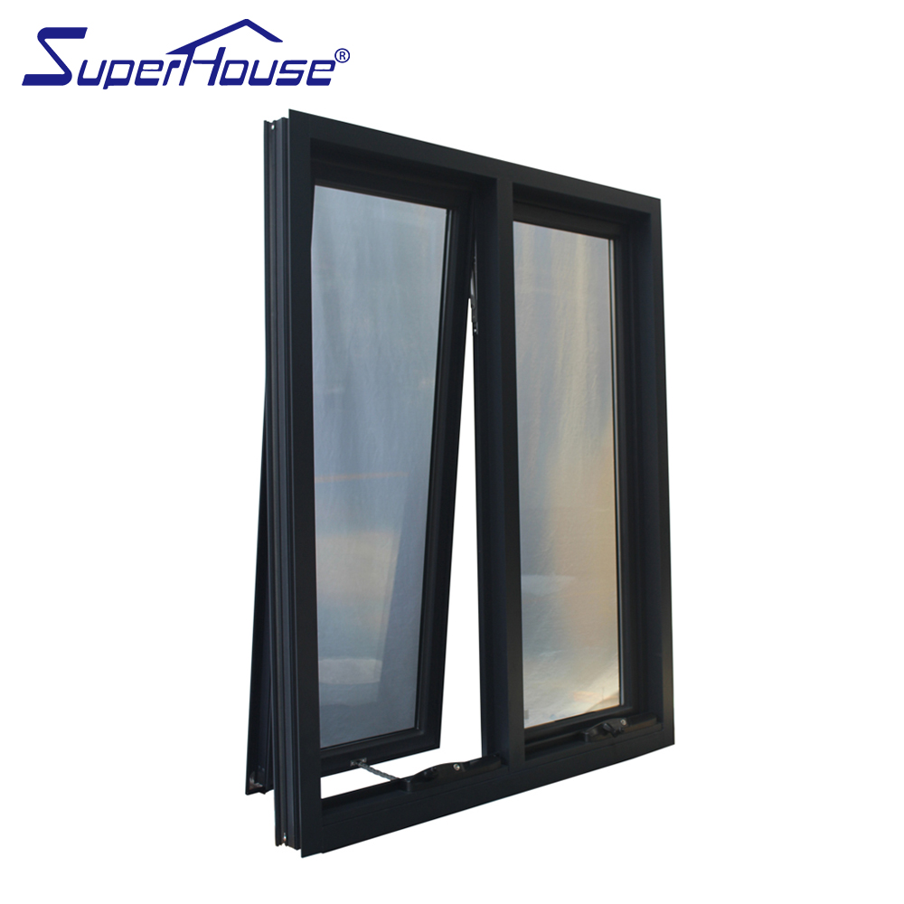 Aluminium Awning Window with Chain Winder AS2047 AS1288 Certified Double Tempered Glass Rainproof Soundproof for Kitchen Laundry