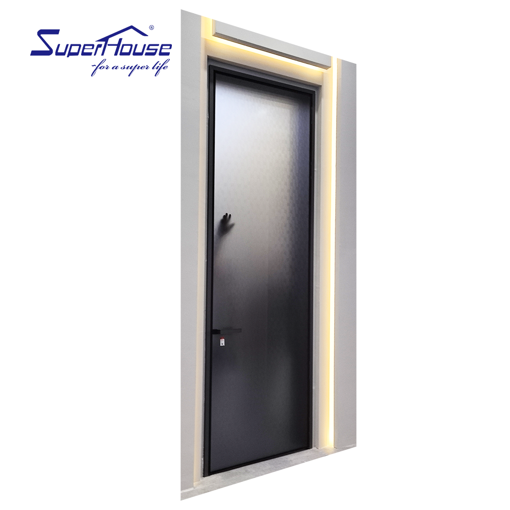 Customized Passive Aluminum Alloy Clear/frosted Tempered Glass Swing French-style Entrance Door