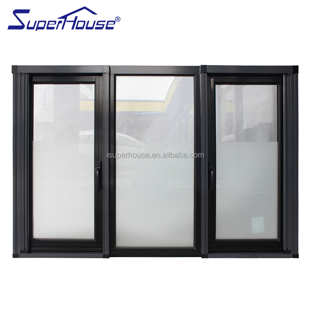 Aluminum Casement Fixed Windows Modern Design Foldable Flyscreen Multipoint Lock System Wind Water Resistant for Bedroom Balcony