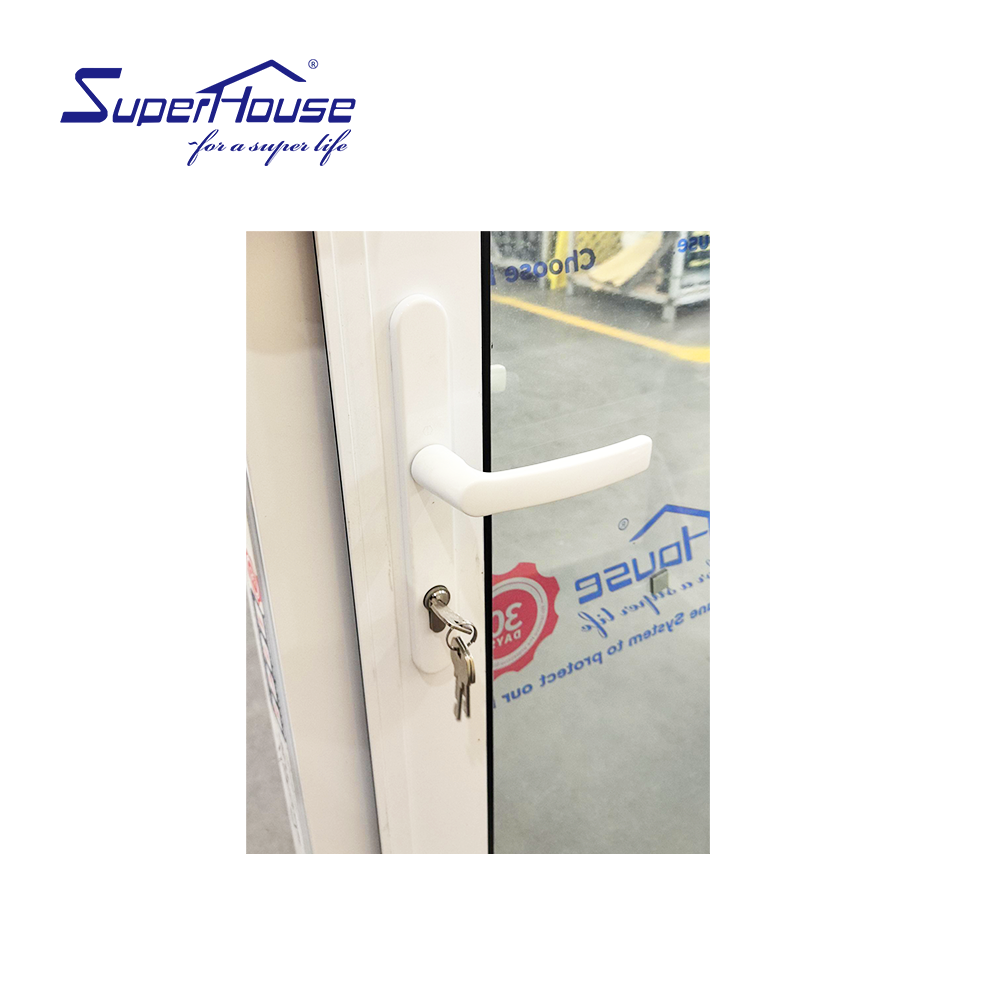 Customization Aluminum Thermal Break Clear/frosted Tempered Glass Swing French-style Entrance Back Side Door
