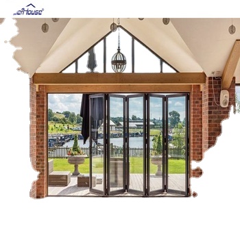 Folding Door Multi Panels Windproof NFRC AS2047 Standard Soundproof Bi-fold Doors Aluminium Folding Door for Home