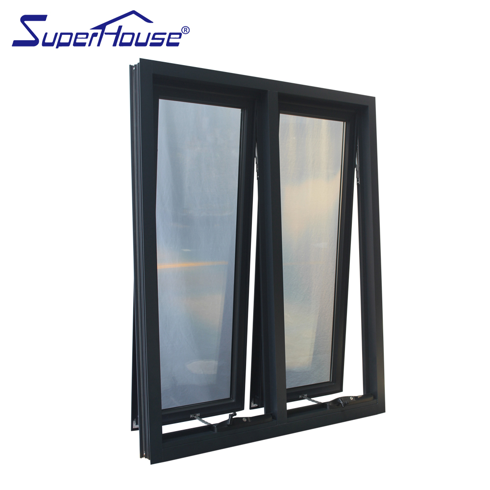 Superhouse Hurricane Impact Aluminum Awning Window Miami Dade Certified Soundproof Waterproof UV Protection for Commercial Hotel