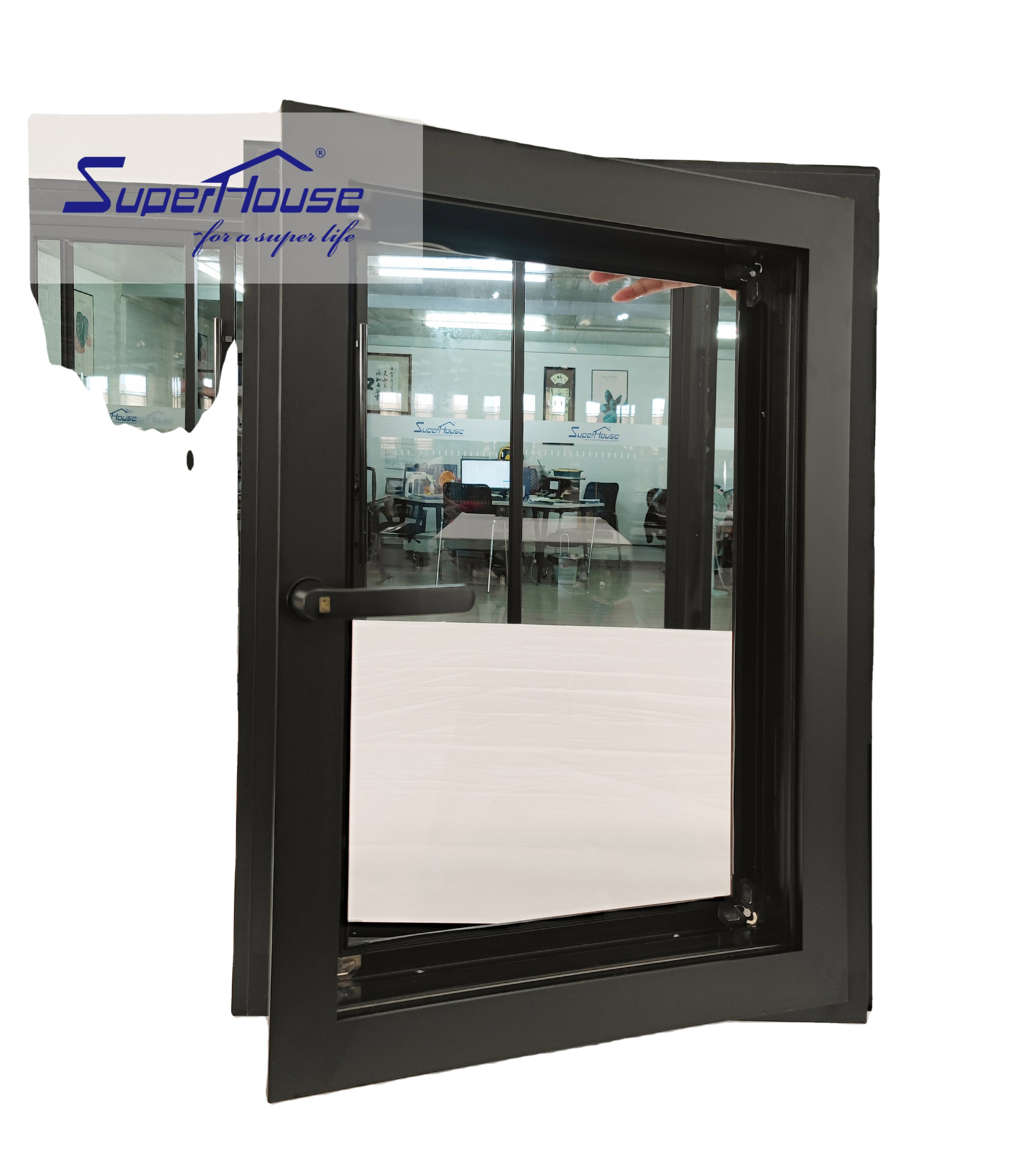 Commercial Hotel Aluminum Tilt&Turn Window, NOA Certified Hurricane Impact Energy Saving Glass, Heat Insulation Windproof Design
