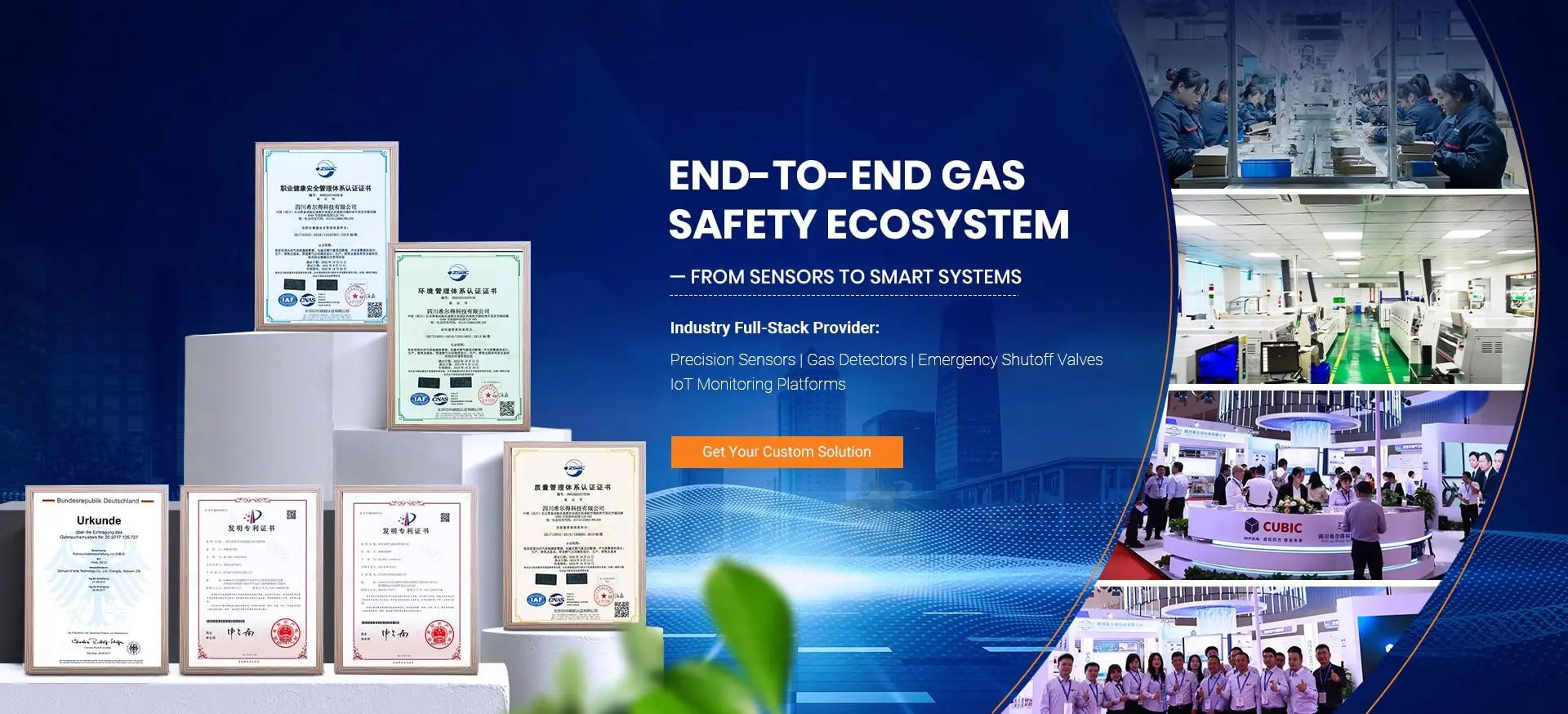 End-to-end gas safety ecosystem: detectors, alarm controllers and solenoid shut-off valves