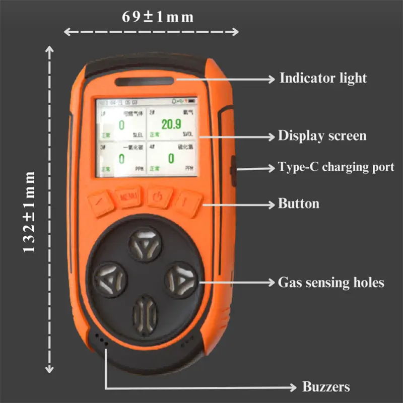 OEM 4 in 1 Portable Gas Detector BTYQ-Z4 Series - Reliable Safety Solution from China Suppliers and Factory Manufacturer, Manufacturers