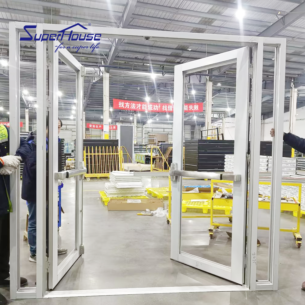 Impact NOA NFRC AS2047 Maimi Dade Approval Commercial Aluminium Door Panic Door Aluminum Escape Door with Electric Motor