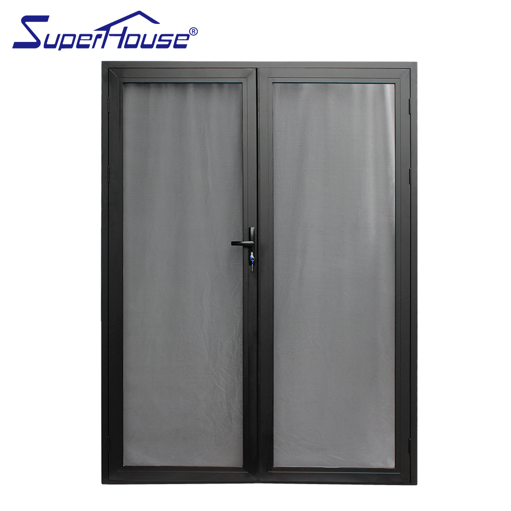 Manufacturer Double Aluminium Door Thermal Aluminum Kitchen Commercial Home Doors Modern Resistant Insulated Hinged Door