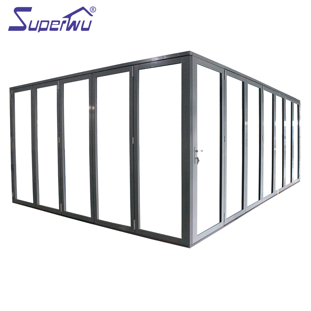 NFRC Certified Insulated Aluminum Folding Door | Thermal Break Frame, Double Tempered Glass for Outdoor Commercial Use