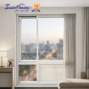 Miami Dade Approved PTAC Hotel Sliding Window Aluminum Plantation Shutter NFRC Energy Star Custom Style Apartment Condo Windows