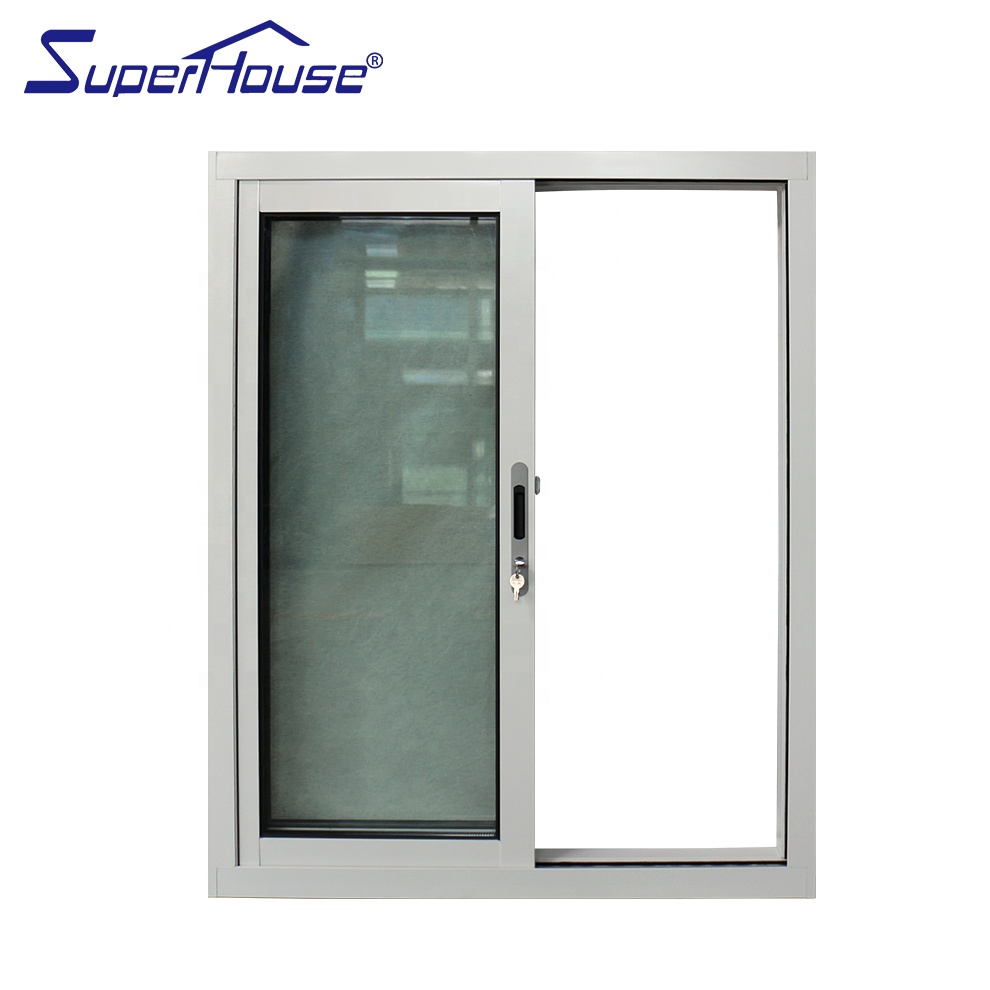 Hotel 4 Inch Limit Opening Aluminum Sliding Window Low-E Reflective Glass Waterproof Privacy Protection Customized for Bathroom