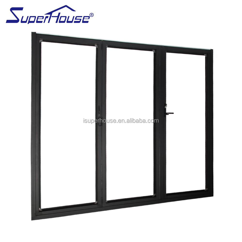 AAMA NOA Certified Aluminum Bifold Door Hurricane Impact Laminated Glass Multi-Point Lock Patio Entrance Windproof Anti-Theft