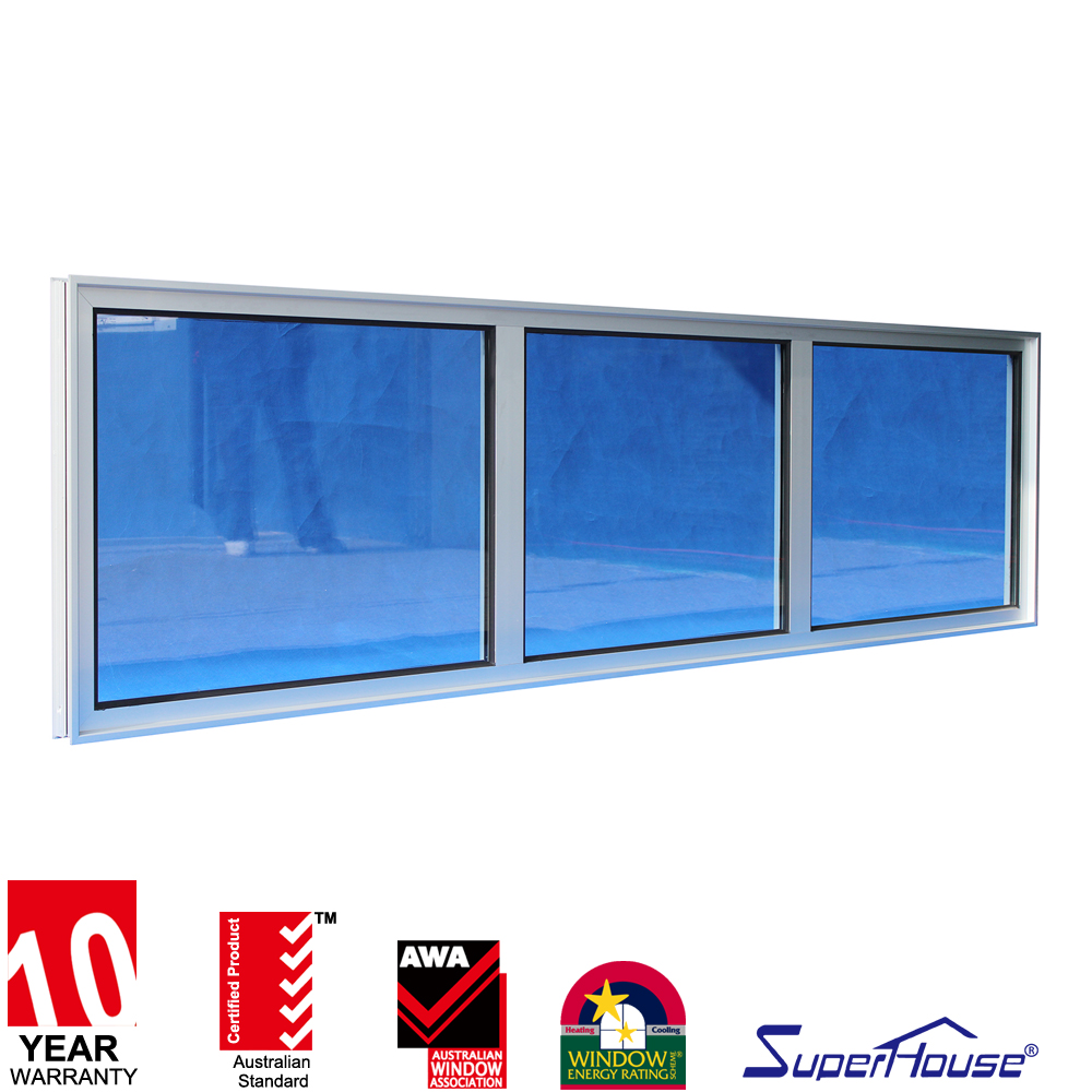 Superhouse NFRC Modern Large Size Fixed Aluminum Hurricane Impact Soundproof Double Glass Floor Corner Curved Picture Window