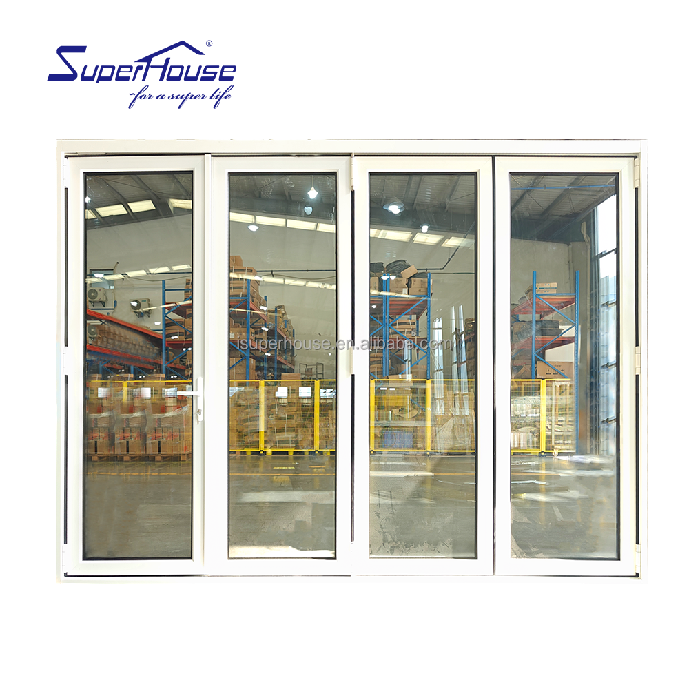 Hurricane Impact Aluminium Accordion Bifolding Doors Fold Door Tempered Glass Folding Door Can Be Casement Open