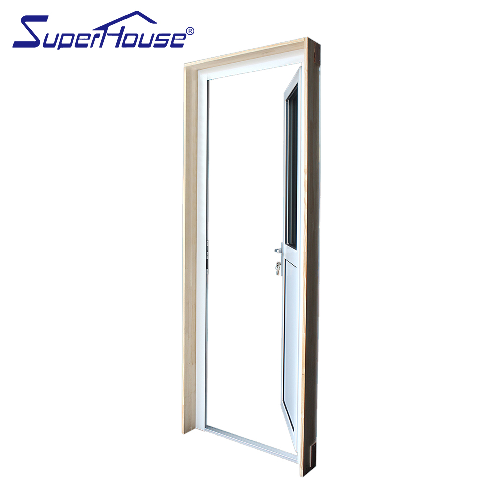 Aluminum Soundproof Exterior Door Double Glazed Glass Front Residential Entry House Doors Aluminum Patio Door With Mini Window