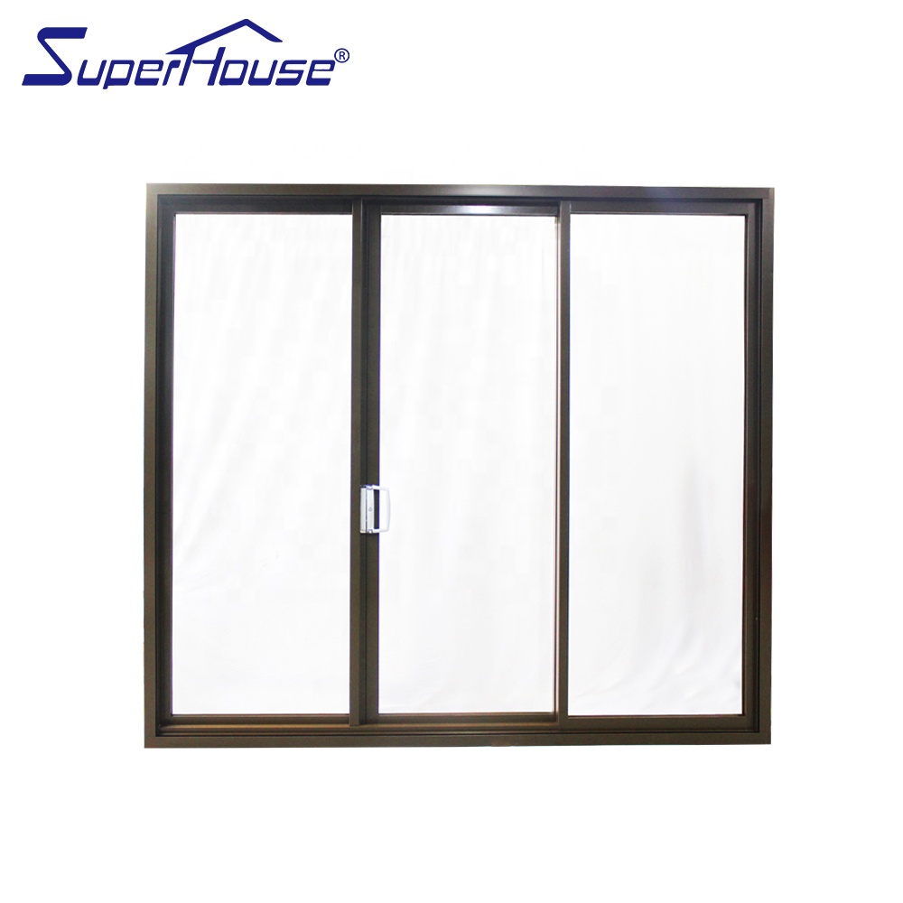 USA Standard Double Glazed Powder Coating Aluminium Door Sliding Door Stacker Door with Bronze Color