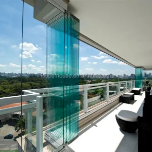 Frameless High Quality Folding Glass Window Sliding Design With Super Price