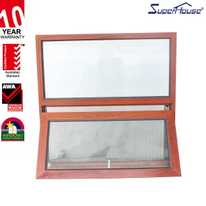 Florida Superhouse Hurricane Impact Resistant Good Sound Insulation Aluminium Triple Tempered Glass Awning Window