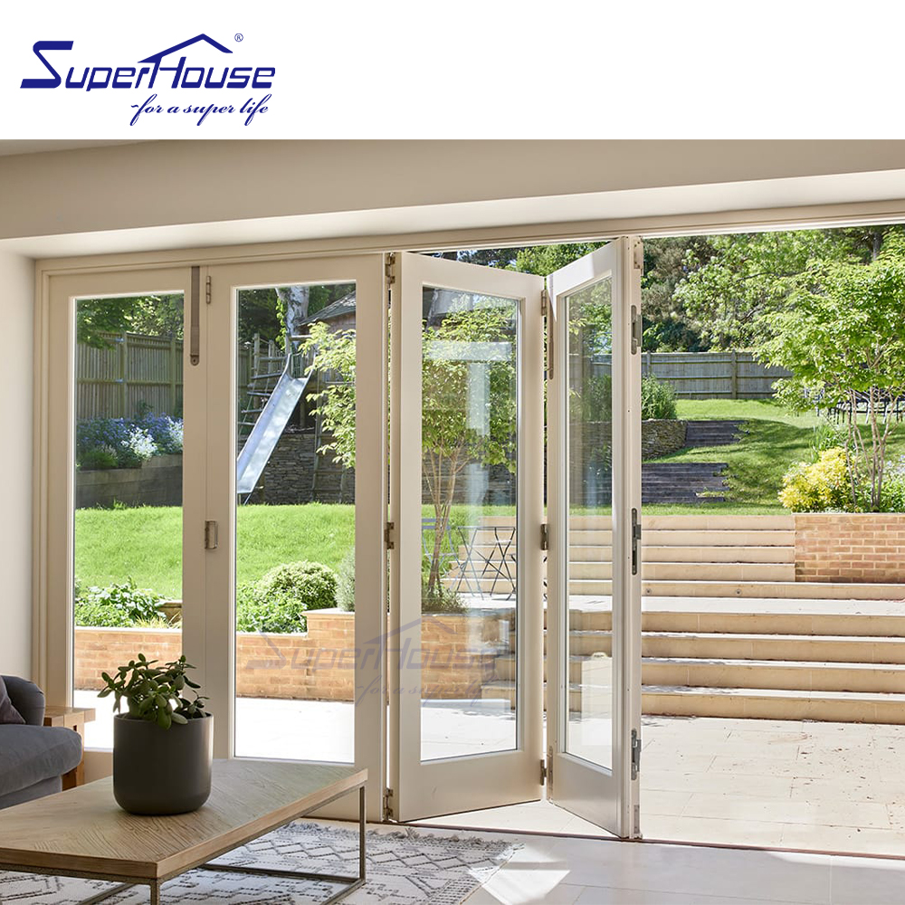 Foldable Sliding Glass Doors Aluminum Alloy Modern Passive House Windows Movable Bi FoldFrameless Folding Door