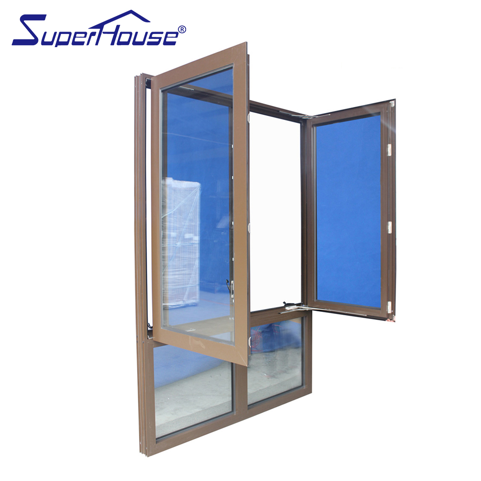 NFRC Certificated Modern Design Customized Aluminum Hurricane Impact Proof Panoramic Glass Energy Efficient Casement Window