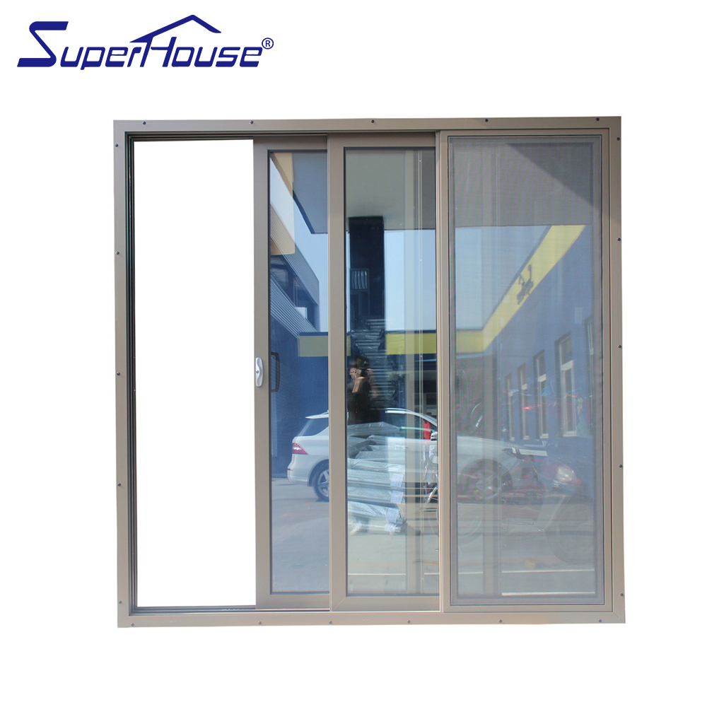 Superhouse Customized Aluminium Garden Sliding Door Double Tempered Glass Windows and Doors with Rail Sliding Door