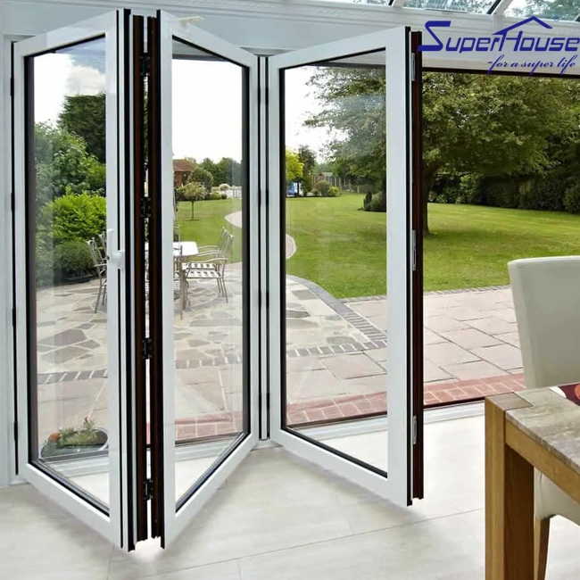 Foldable Sliding Glass Doors Aluminum Alloy Modern Passive House Windows Movable Bi FoldFrameless Folding Door