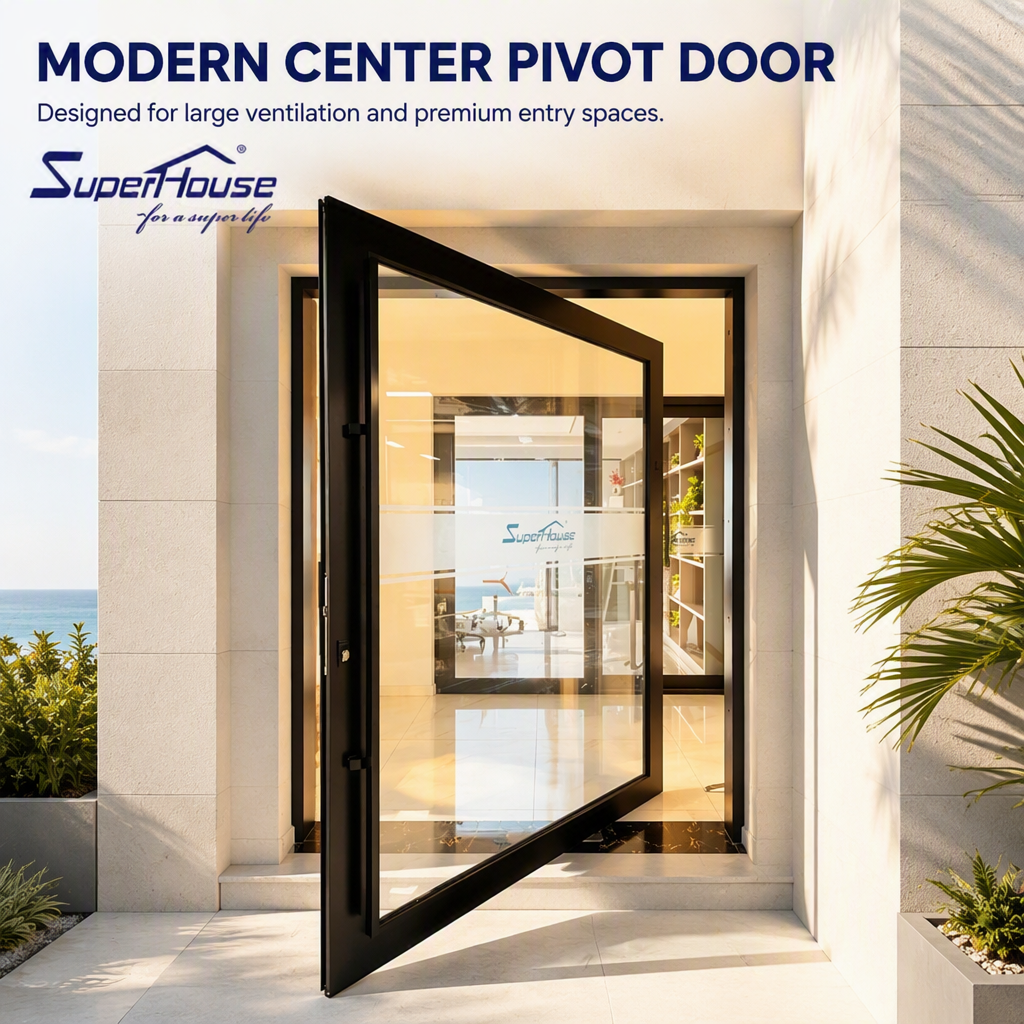 Aluminum Center Pivot Door Balcony Office Scene