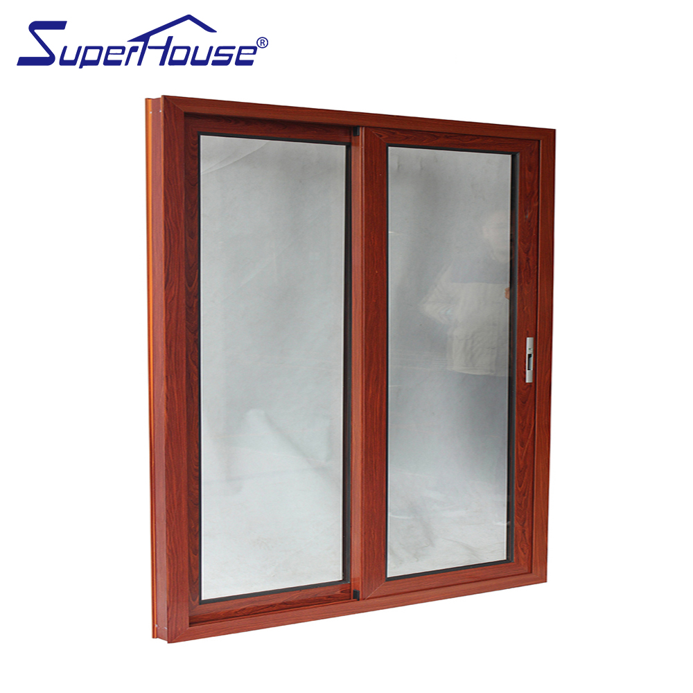 Superhouse NFRC Moden Slim Frame Aluminum Double Glazed Tempered Glass Patio Sliding Door Hurricane Impact Sliding Patio Doors