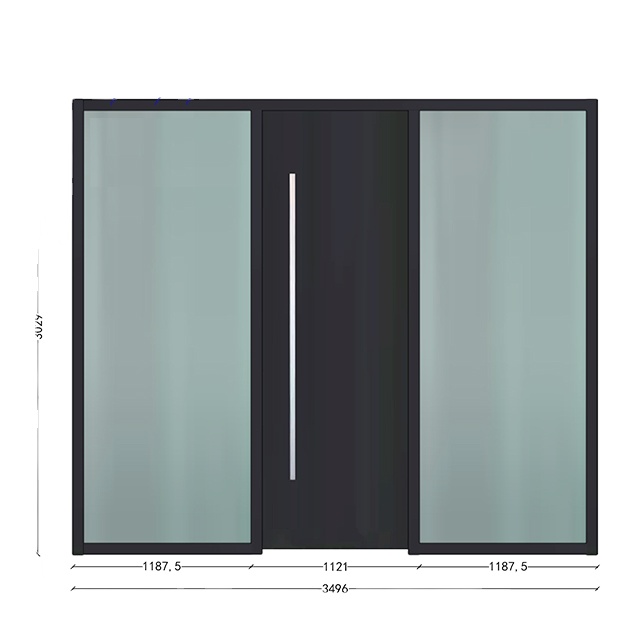 HVHZ TAS 202 Hurricane Proof Impact Aluminium Glass Entrance Front Swing Door