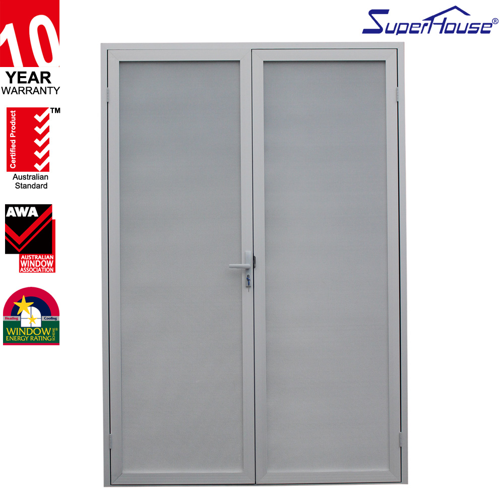 American Double Glazed Glass Front Residential French Doors Hot Sale Modern Exterior Aluminium Hinged Swing Exterior