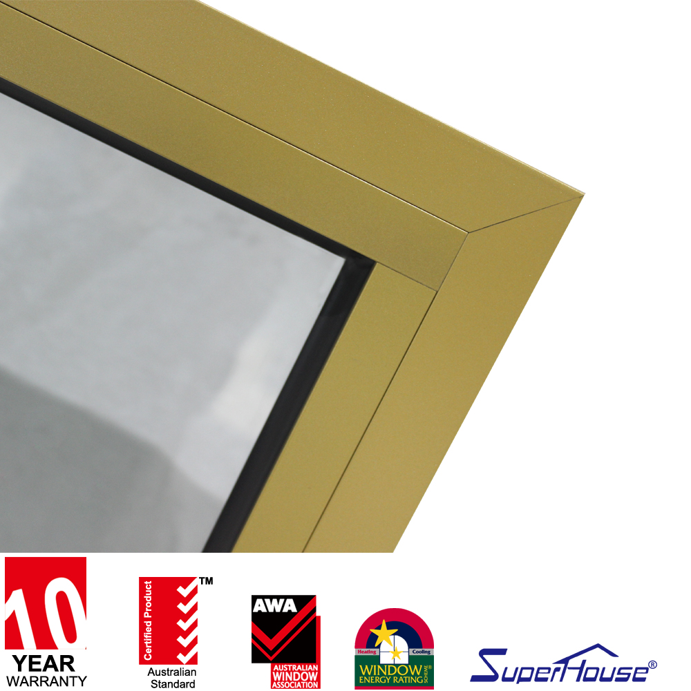 Hurricane Proof Impact Windows Modern Design Thermal Break Windproof Exterior Aluminum Double Glazed Glass Fixed Window