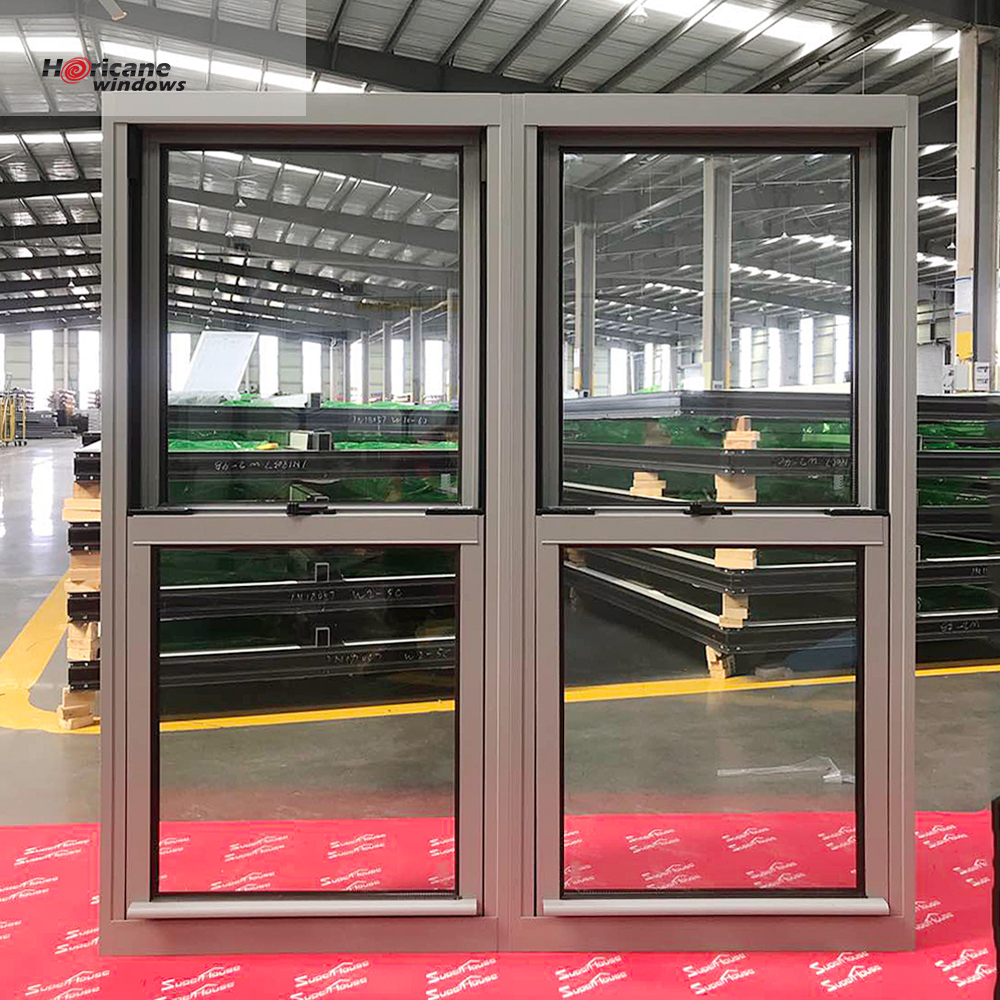 Superhouse commercial standard modern design Aluminum Single Double Hung Windows