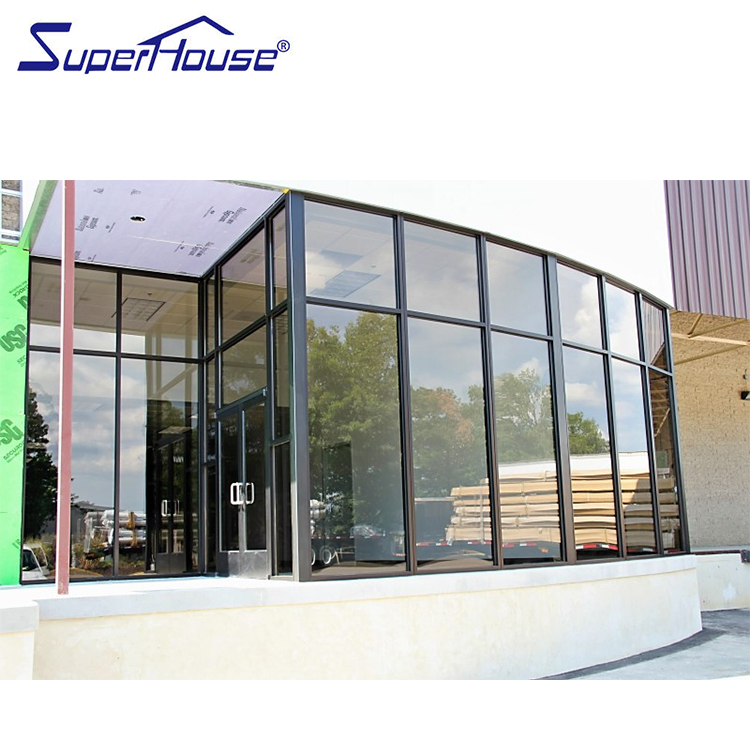 Hurricane Impact Fixed window wall USA Caribbean commercial project use large size 96PSF Miami-dade NOA standard storefront