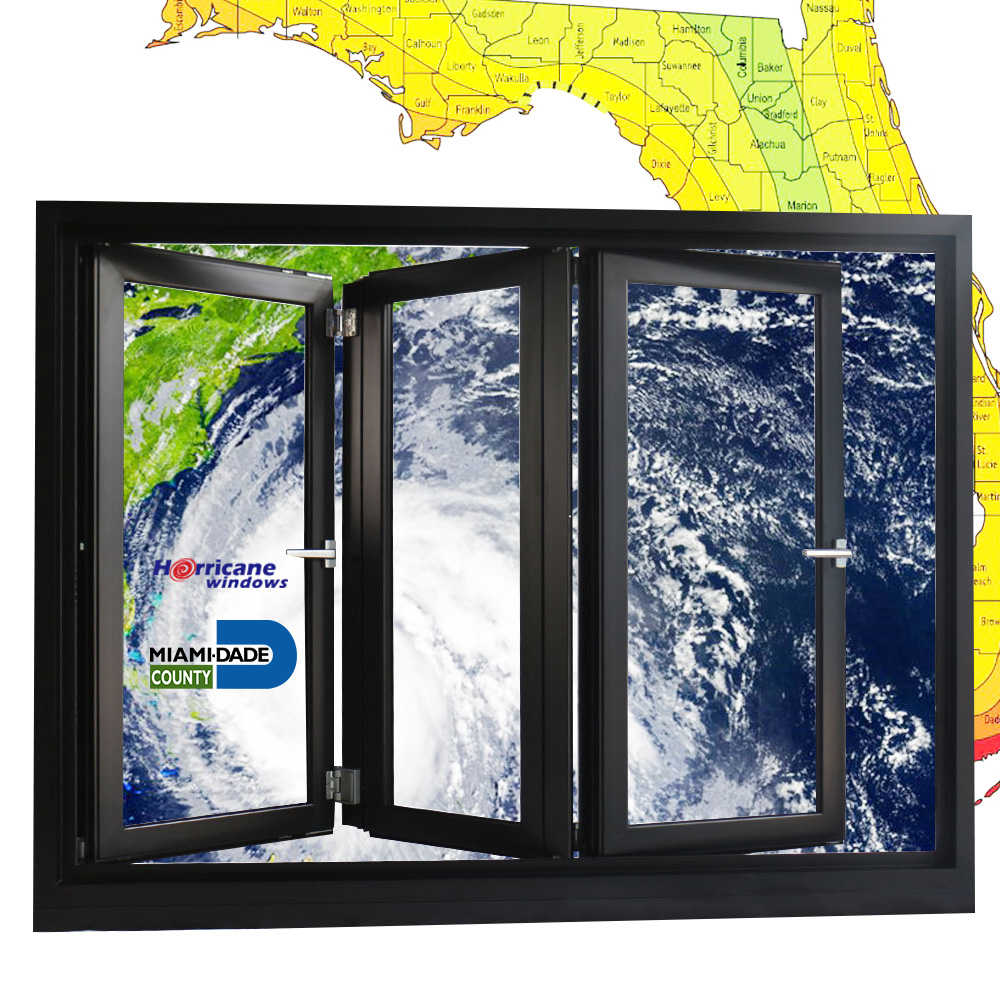 Hurricane Impact System Safety Glass Aluminum Bi Fold Windows Exterior Accordion Design