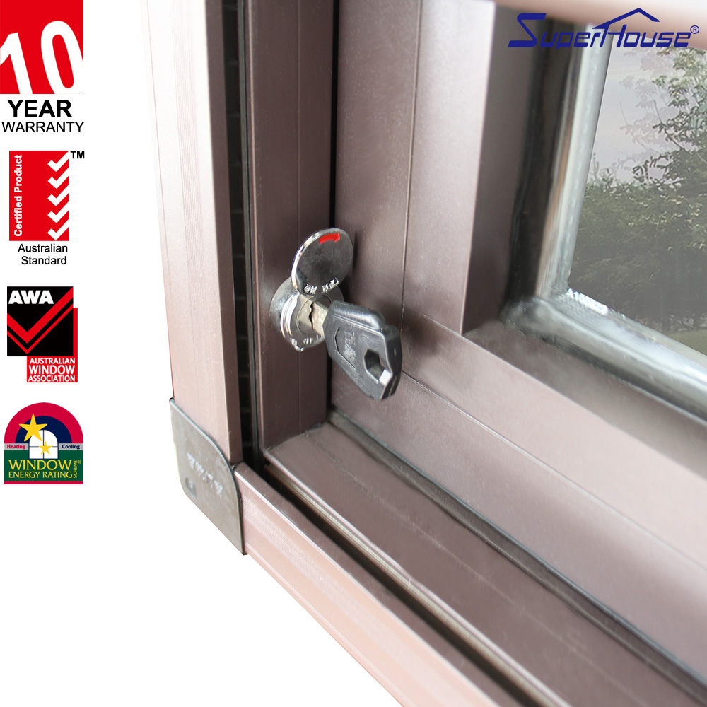 Heavy Duty Aluminum Air Tight Glass Hurricane Impact Resistant Soundproof Tempered Glass Anti-theft Black Awning Window