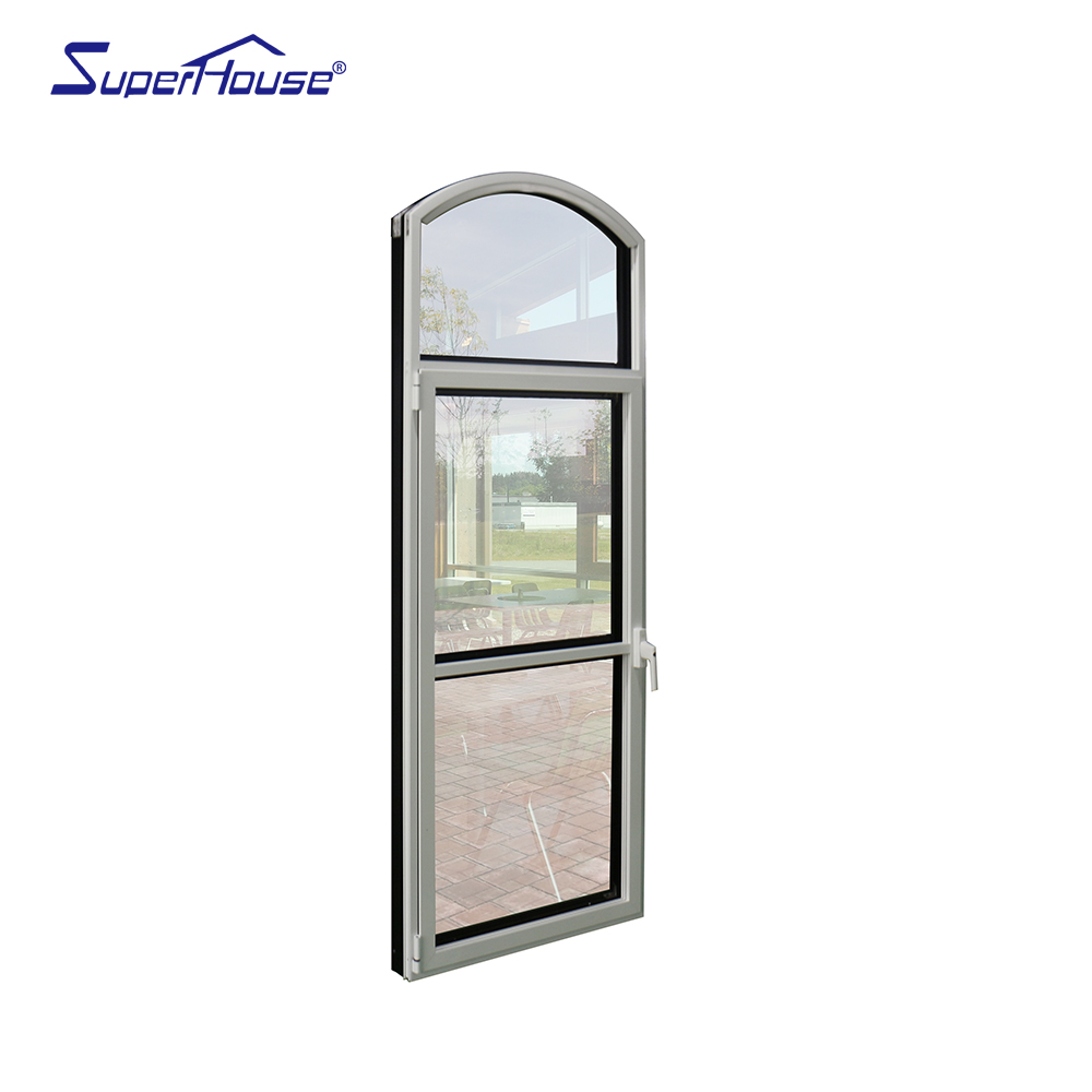 Superhouse Custom Curved Glass French Vintage Arched Windows Minimalist Arched Windows Aluminum Casement Window