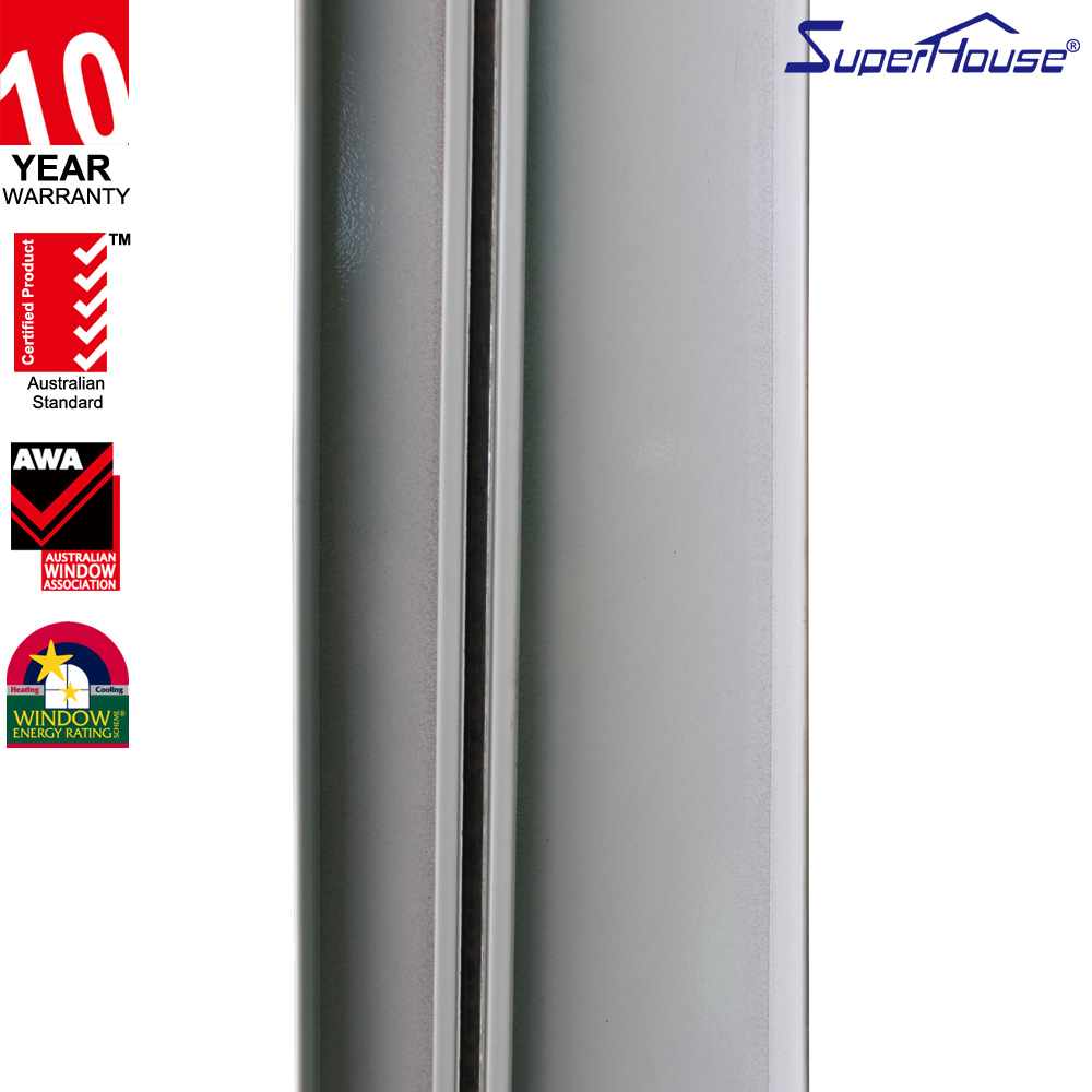 Superhouse Hurricane Impact Resistant Double Glazed Tempered Glass for Hotel & Villa Aluminum Single Hung Window
