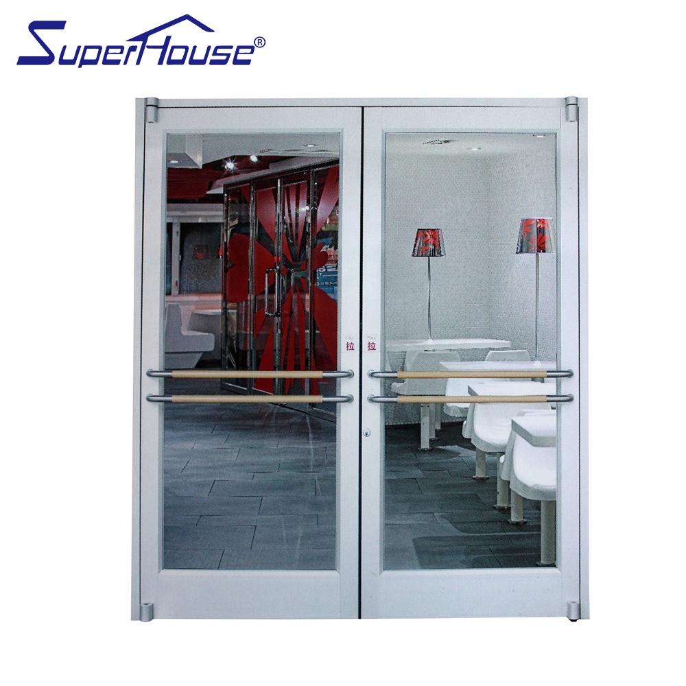 Commercial Aluminum Entry Door Reflective Glass German Hardware Privacy Protection Windproof Waterproof  Apartment School Mall