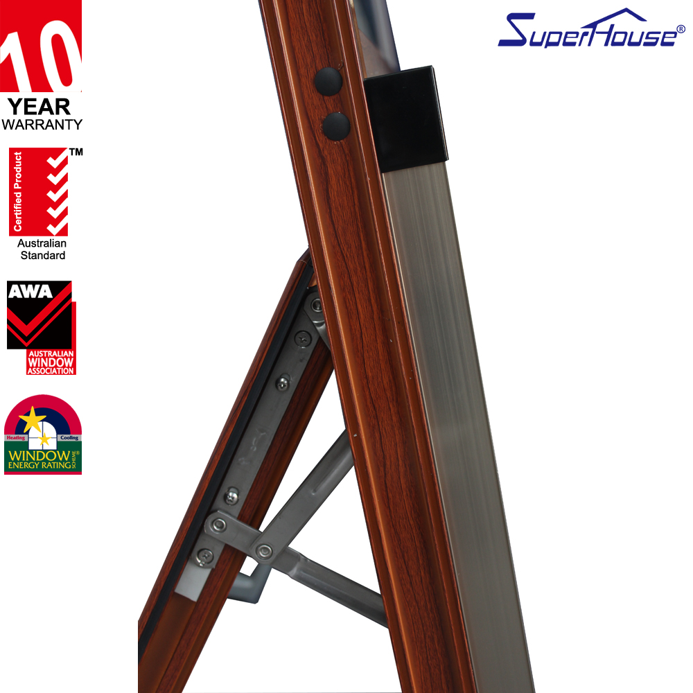 Florida Superhouse Hurricane Impact Resistant Good Sound Insulation Aluminium Triple Tempered Glass Awning Window
