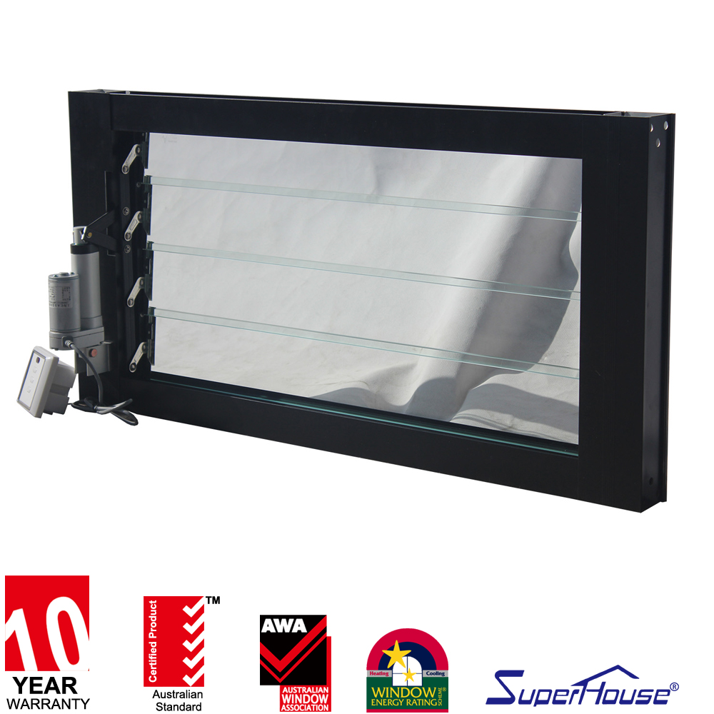 Florida NOA DBPR Modern Design Fixed Window Louver Window With Electrical Motor Glass Louver Window Blind Window